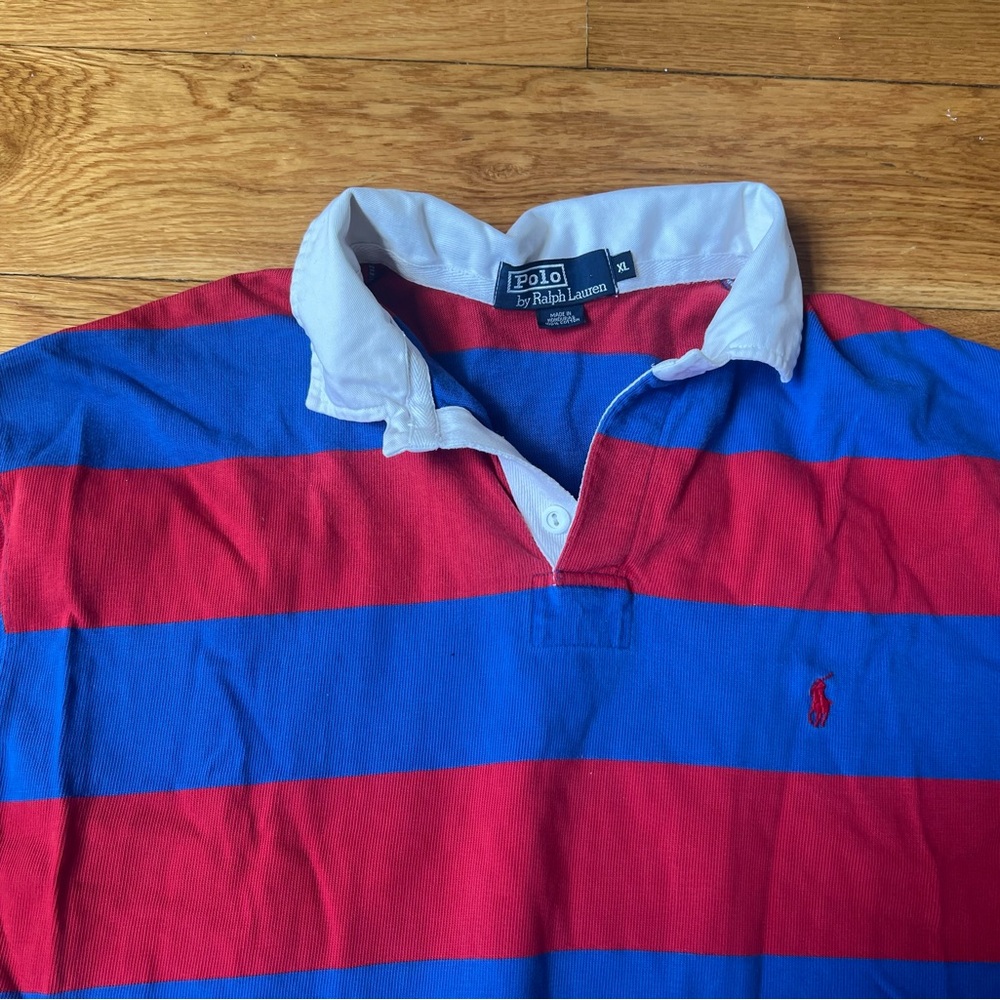 Polo Ralph Lauren Striped Rugby Shirt (Red/Blue)